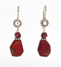 Load image into Gallery viewer, Poppy Jasper & Garnet Vishnu's Footprint Amulet Necklace