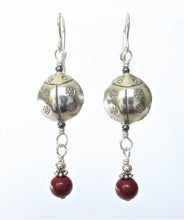 Load image into Gallery viewer, Red Jasper & Thai Silver Ladybug Bracelet