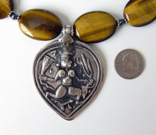 Load image into Gallery viewer, Tiger's-Eye Bheru Amulet Necklace