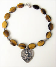 Load image into Gallery viewer, Tiger's-Eye Bheru Amulet Necklace