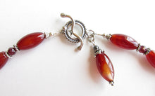 Load image into Gallery viewer, Carnelian & Garnet Tribal Silver Necklace
