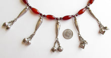 Load image into Gallery viewer, Carnelian & Garnet Tribal Silver Necklace