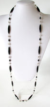 Load image into Gallery viewer, Black Chalcedony Quatrefoil 41" Necklace