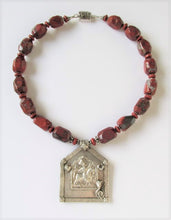 Load image into Gallery viewer, Red Jasper Bhumiya Raj Hero Amulet Necklace
