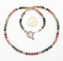 Load image into Gallery viewer, Faceted Tourmaline & Balinese Silver Necklace