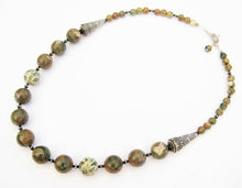 Load image into Gallery viewer, Rhyolite & Thai Silver 25" Necklace