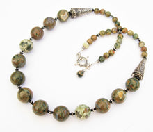 Load image into Gallery viewer, Rhyolite & Thai Silver 25" Necklace