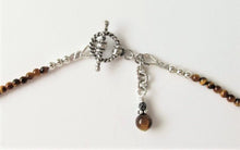 Load image into Gallery viewer, Tigereye Five Bali Silver Heart Necklace
