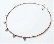 Load image into Gallery viewer, Tigereye Five Bali Silver Heart Necklace