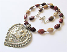 Load image into Gallery viewer, Mookaite Silver Horse Amulet Necklace