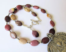 Load image into Gallery viewer, Mookaite Silver Horse Amulet Necklace