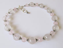 Load image into Gallery viewer, Rose Quartz & Balinese Silver Necklace