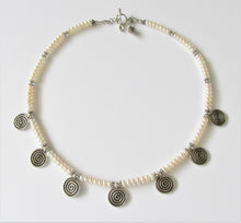 Load image into Gallery viewer, Pearl Thai Silver Spiral Necklace