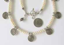 Load image into Gallery viewer, Pearl Thai Silver Spiral Necklace
