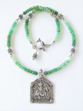 Load image into Gallery viewer, Chrysoprase Bhumiya Raj Hero Necklace