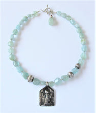 Load image into Gallery viewer, Aquamarine Goddess Parvati Amulet Necklace