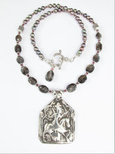Load image into Gallery viewer, Black Moonstone & Pearl Bhumiya Raj Hero Necklace