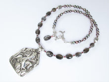 Load image into Gallery viewer, Black Moonstone & Pearl Bhumiya Raj Hero Necklace
