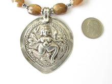 Load image into Gallery viewer, Golden Moonstone & Pearl Amulet Necklace