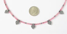 Load image into Gallery viewer, Pink Tourmaline Five Heart Necklace