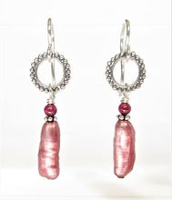 Load image into Gallery viewer, Pink Pearl &amp; Garnet Lakshmi Silver Amulet Necklace
