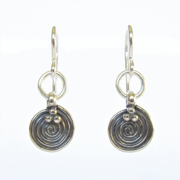 Balinese Silver Spiral Earrings