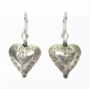 Unakite Five Bali Silver Heart Necklace
