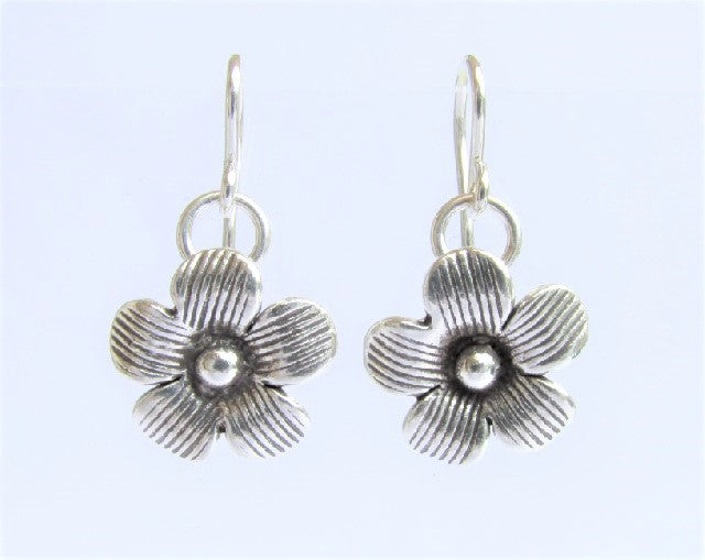 Pure Silver Thai Flower Earrings