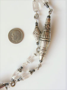 37" Quartz & Thai Silver Necklace