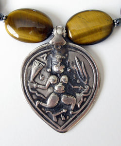 Tiger's-Eye Bheru Amulet Necklace