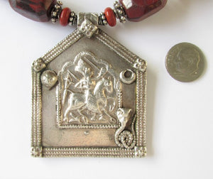 Red Jasper Bhumiya Raj Hero Amulet Necklace