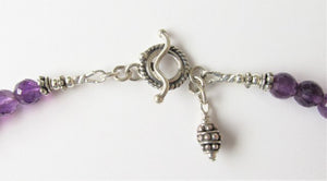 Amethyst Thai Silver Spiral Necklace