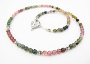 Faceted Tourmaline & Balinese Silver Necklace