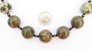 Rhyolite & Thai Silver 25" Necklace