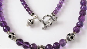 Amethyst Seven-Mothers-and-a-Guardian Amulet Necklace