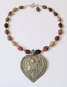 Mookaite Silver Horse Amulet Necklace