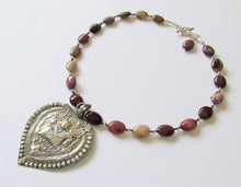 Load image into Gallery viewer, Mookaite Silver Horse Amulet Necklace
