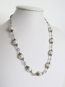 Nine Pearl & Balinese Silver Necklace