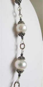 Nine Pearl & Balinese Silver Necklace
