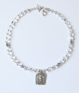 Quartz Goddess Lakshmi Amulet Necklace