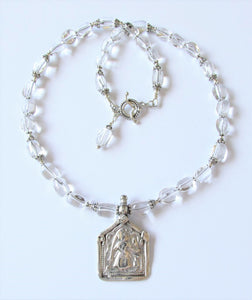 Quartz Vintage Goddess Amulet Necklace