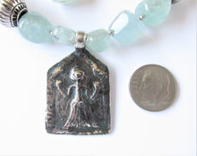 Load image into Gallery viewer, Aquamarine Goddess Parvati Amulet Necklace
