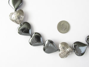 Heart-to-Heart Thai Silver & Hematite Necklace