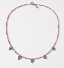 Load image into Gallery viewer, Pink Tourmaline Five Heart Necklace
